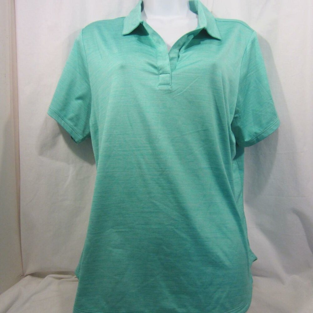 TOMMY BAHAMA Island Zone SS polo top WOMEN L $85 Aqua